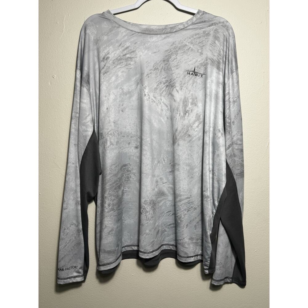 Habit Fishing Shirt Mens 2XL Solar-Factor Gray Camo